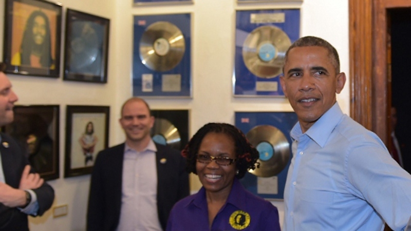 President Obama visits Marley museum