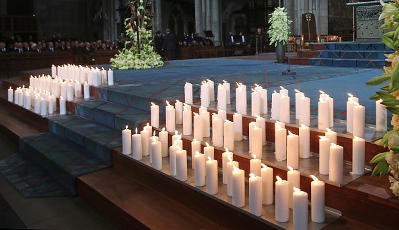 During the service 150 candles were lit to mark each of the lives lost