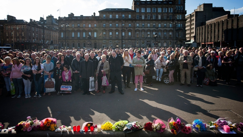 Hundreds of people gathered in Glasgow's George Square