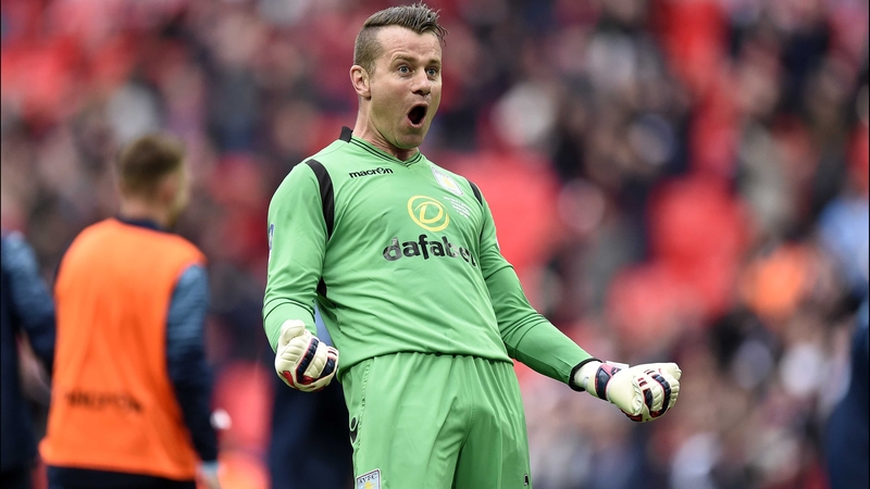 Shay Given celebrates Aston Villa's 2-1 FA Cup semi-final win against Liverpool at Wembley
