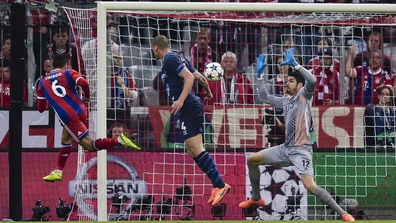 Thiago Alcantara opens the scoring at the Allianz Arena
