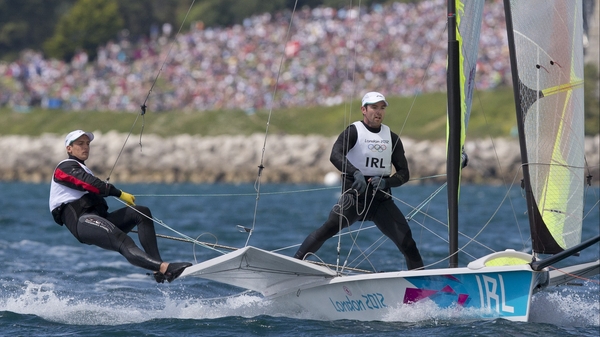 Ryan Seaton and Matt McGovern take part in the 49er class