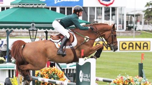 Darragh Kenny on board, Sans Souci Z, which he was set to ride later on Saturday