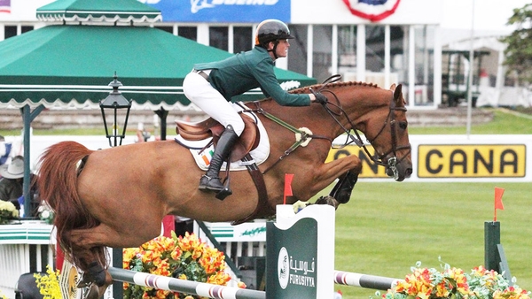 Darragh Kenny on board, Sans Souci Z, which he was set to ride later on Saturday