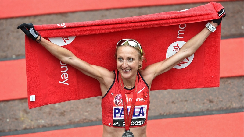 Paula Radcliffe at the end of the marathon