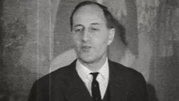 Prime Minister, Terence O'Neill, gives a speech at Stormont following the resignation of two government ministers.