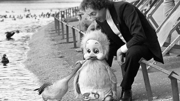 Keith Harris and Orville pictured in St James's Park, London in 1983