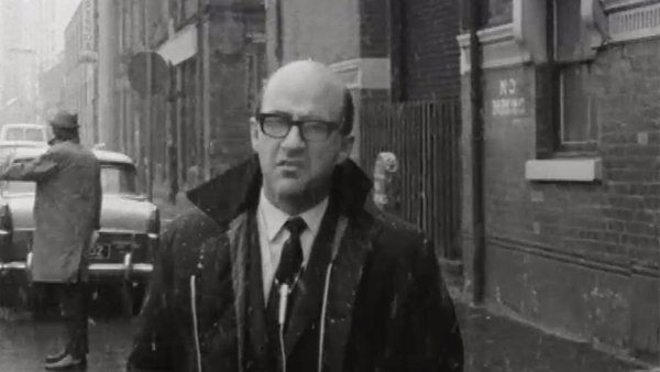 RTÉ News reporter, Barry Linnane, reporting from Belfast on 14 February 1969.