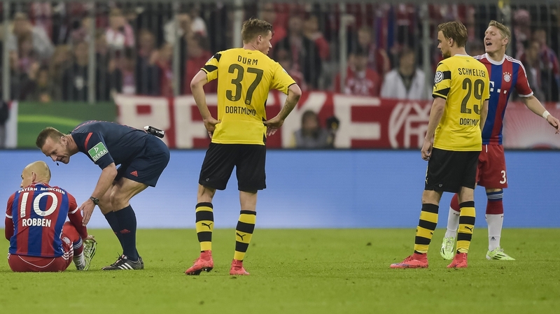 Arjen Robben was injured after coming on as a substitute again Dortmund