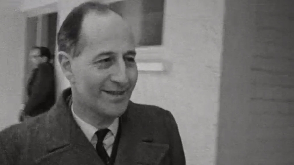 Captain Terence O'Neill is pictured on the campaign trail in Cullybackey on 17 February 1969.