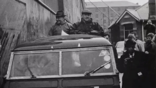 Captain Terence O'Neill is greeted with jeers while canvassing in Derry on 22 February, 1969.