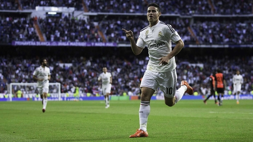 James Rodriguez celebrates Real's opener