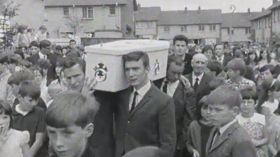 Funeral of Catholic Patrick Rooney, a nine-year-old shot in disturbances.