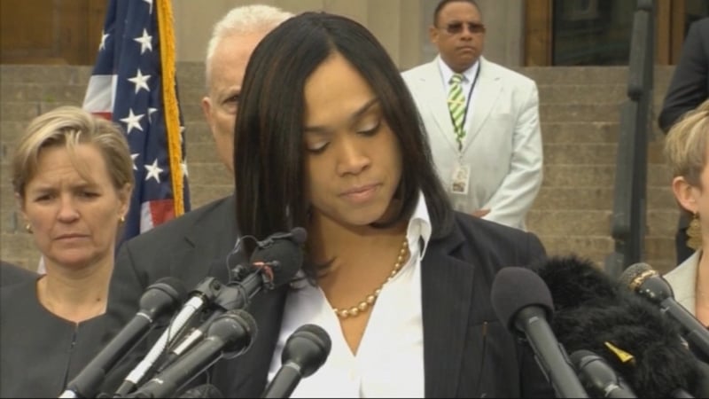 State Attorney Marilyn Mosby speaking today at a press conference
