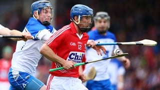 Waterford's Austin Gleeson tackles Rob O'Shea of Cork
