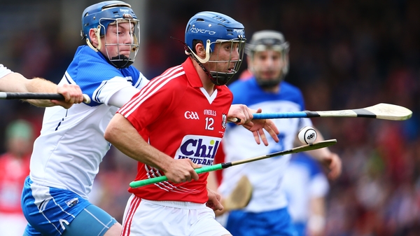 Waterford's Austin Gleeson tackles Rob O'Shea of Cork