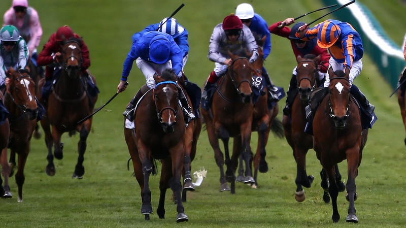 Legatissimo (orange and blue silks) won the Qipco 1000 Guineas