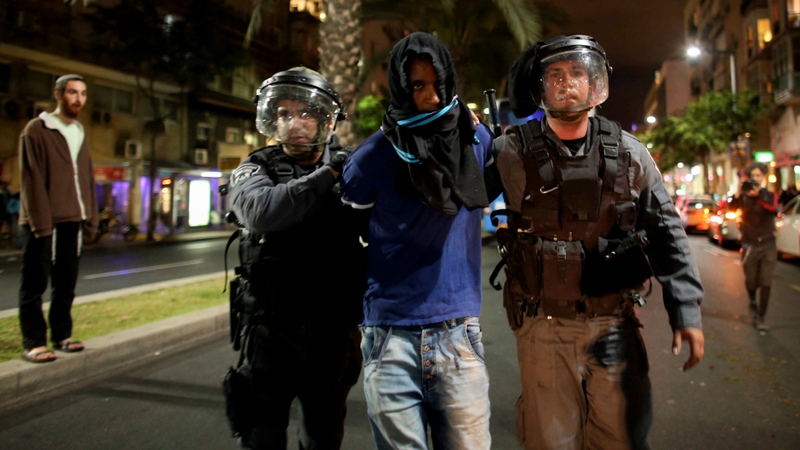 Police used horses and stun grenades to try to control the crowds