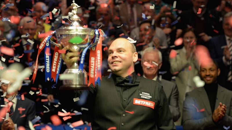 Stuart Bingham celebrates the biggest win of his career