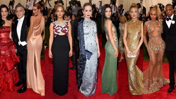 (L-R) Amal Alamuddin, George Clooney, Rosie Huntington-Whiteley, Jennifer Lawrence, Emily Blunt, Kendall Jenner, Kate Hudson, Beyoncé, Jay Z