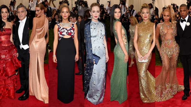 (L-R) Amal Alamuddin, George Clooney, Rosie Huntington-Whiteley, Jennifer Lawrence, Emily Blunt, Kendall Jenner, Kate Hudson, Beyoncé, Jay Z