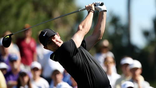 Rory McIlroy teeing off on the 16th