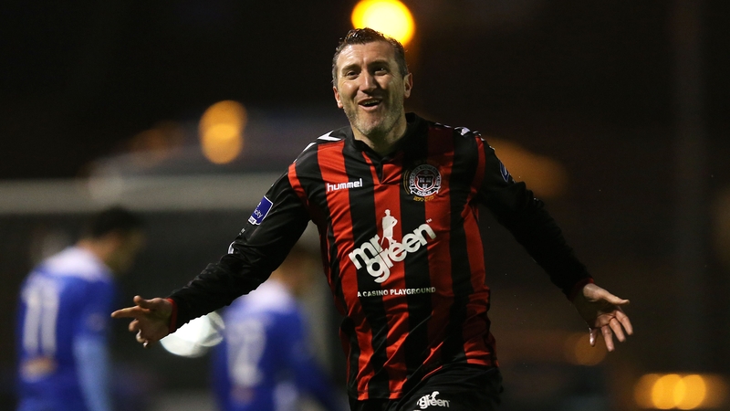 Bohs' Jason Byrne celebrates scoring their second goal of the game