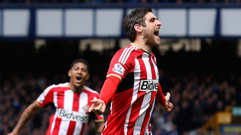 Sunderland's Danny Graham celebrates his goal at Goodison Park