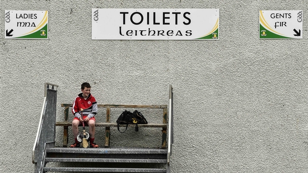 A young hurling fan watches on as Armagh beat Tyrone in Carrickmore