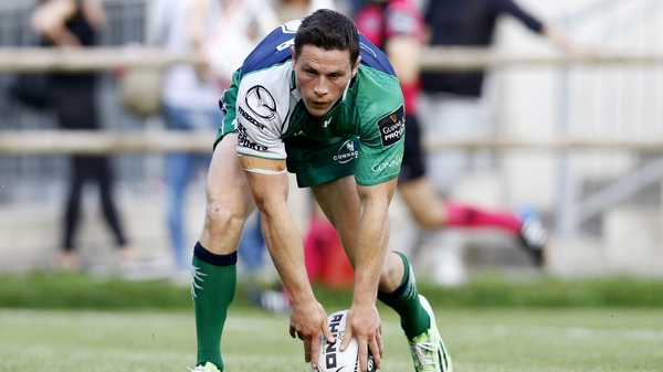 Conancht's John Cooney touches down for one of his tries
