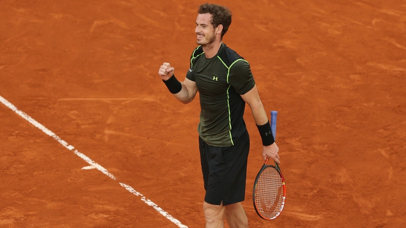 Andy Murray celebrates his victory over rival Rafa Nadal