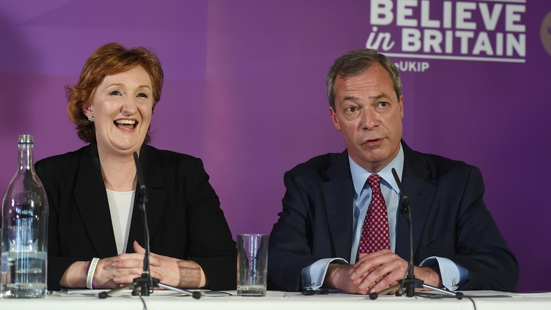Nigel Farage had recommended Suzanne Evans (L), the party's deputy chairman, should take over as leader