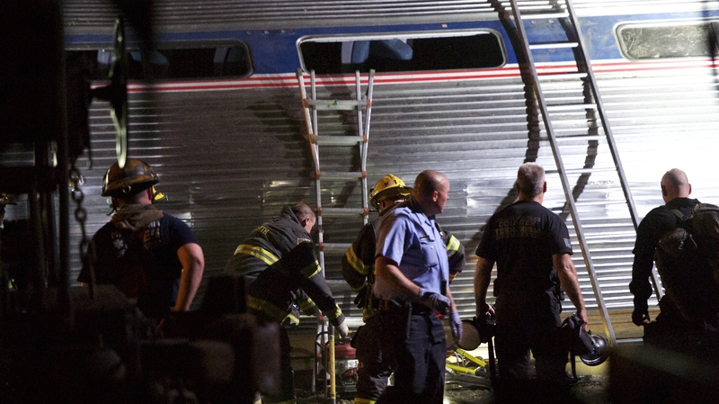 The train derailed on a curved stretch of track