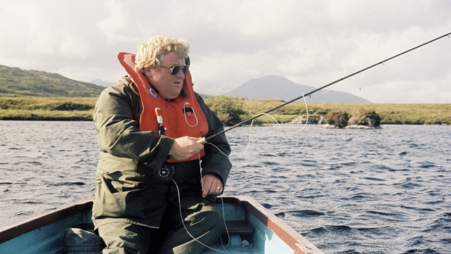 Davis angling near Ballinahinch, Connemara, Co Galway, in August 1985. This shot was taken for the RTÉ/BBC fishing series,'Hooked International, which Davis co-presented