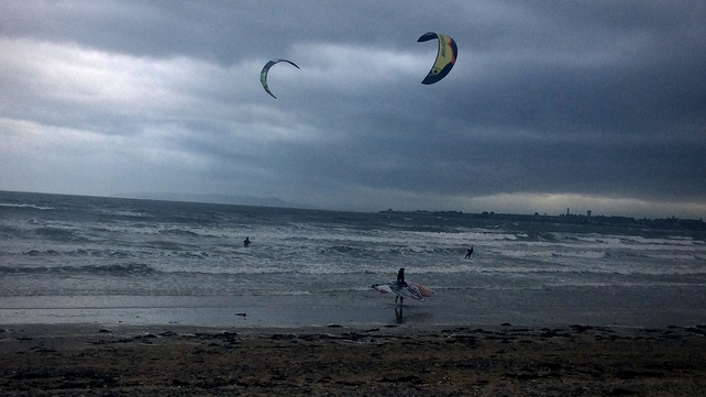 Kitesurfers in Rush, Co Dublin (Pic: Bernard Gillespie)