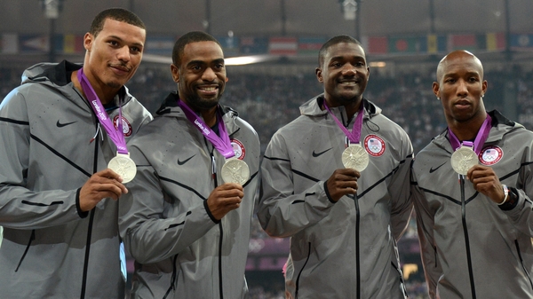 The US team with their silver medals. Trinidad and Tobago finished third and France fourth in the final