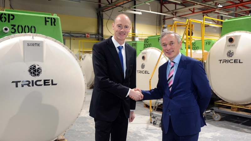 Tricel Managing Director Mike Stack with Richard Bruton this morning