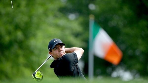 Rory McIlroy on the first hole in round two at the Wells Fargo Championship at Quail Hollow