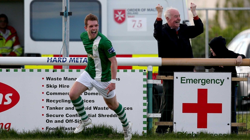 The crowd went wild at the Carlisle Grounds when Peter McGlynn hit the back of the net