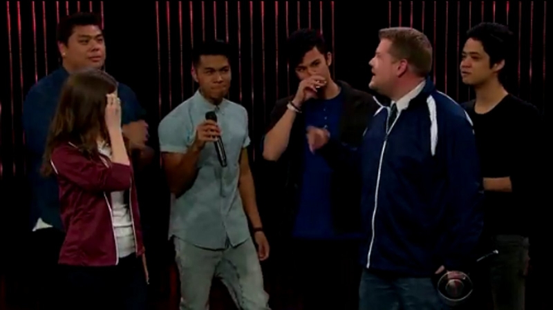 Riff-off: James and Anna belting out some songs