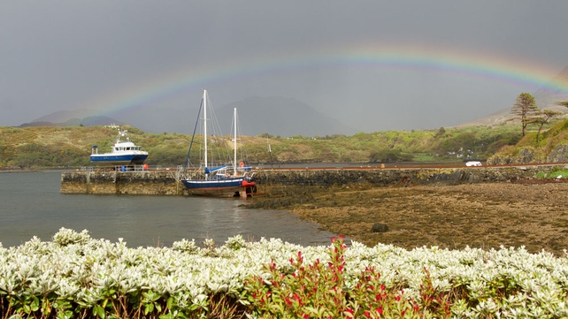 A rainbow appears in Letterfrack, Co Galway (Pic: Dave Moore)