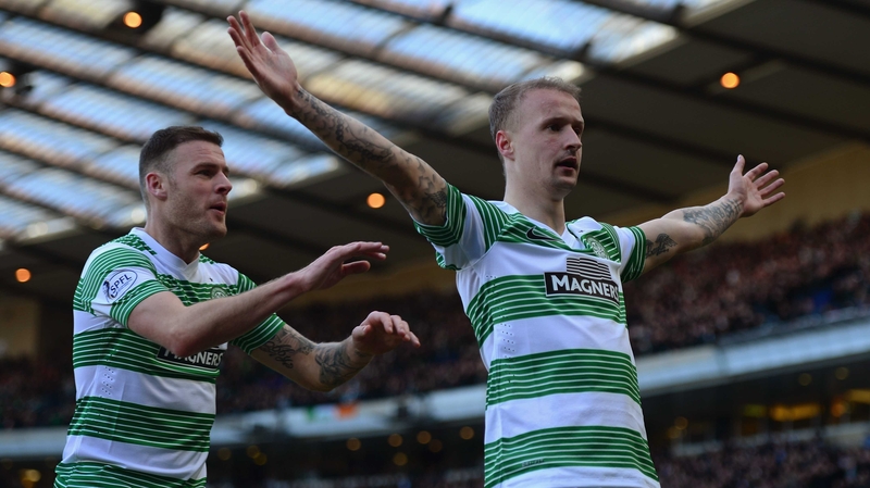 Leigh Griffiths (r) may face Celtic team-mate Anthony Stokes when Ireland host Scotland