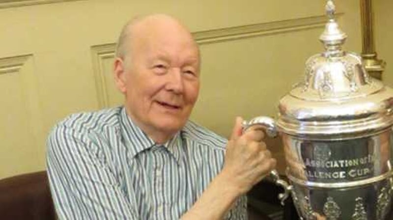 Tommy Dunne pictured with the FAI Cup won by the Saints last year