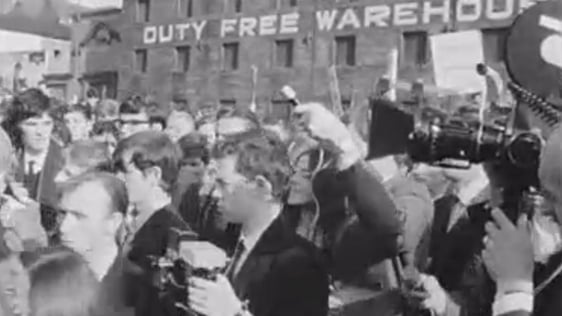 Derry Civil Rights Demonstration led by Gerry Fitt and Eddie McAteer. 5 October, 1968.