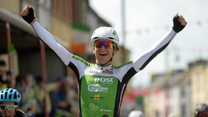 Gate celebrates his stage victory