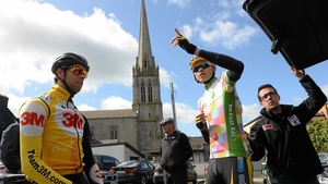 Jimmy Janssens, left, and Elliott Porter before the stage