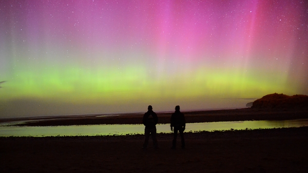 The Northern Lights shine across Falcarragh Beach, Co Donegal (Pic: Michael O'Reilly)