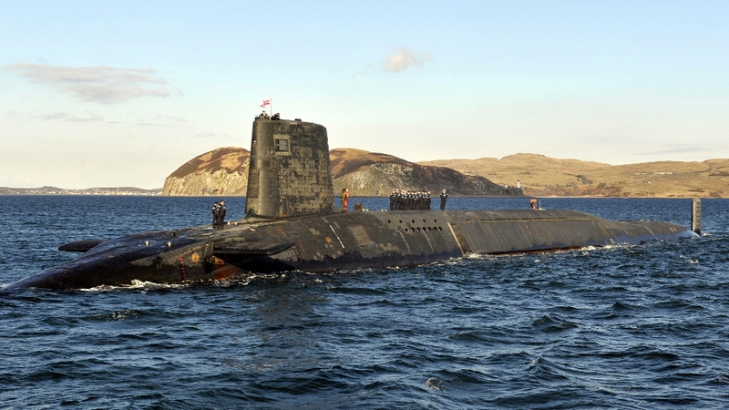 HMS Victorious pictured on patrol off the west coast of Scotland in 2013