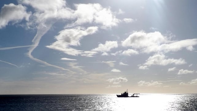 The Granuaile vessel, anchored off the coast of Greystones, Co Wicklow (Pic: Brian Keeley)