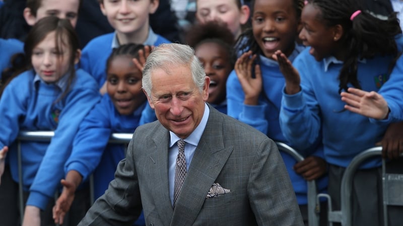 Prince Charles arrives at the Model Arts Centre in Sligo